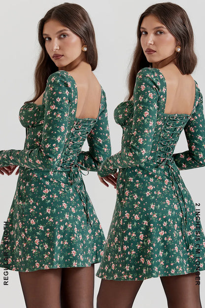 Malika Green Floral Corset Mini Dress