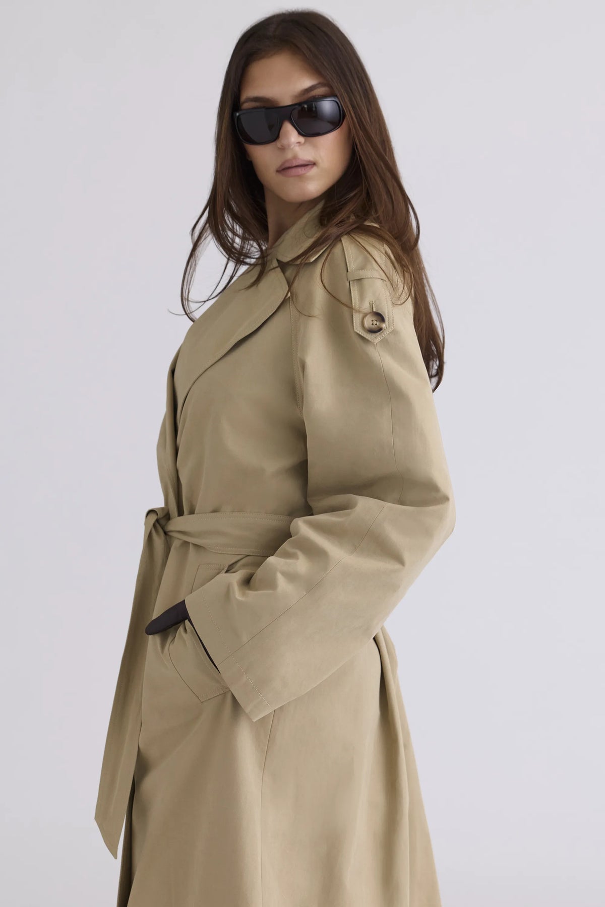 Marais Camel Belted Full Trench Coat