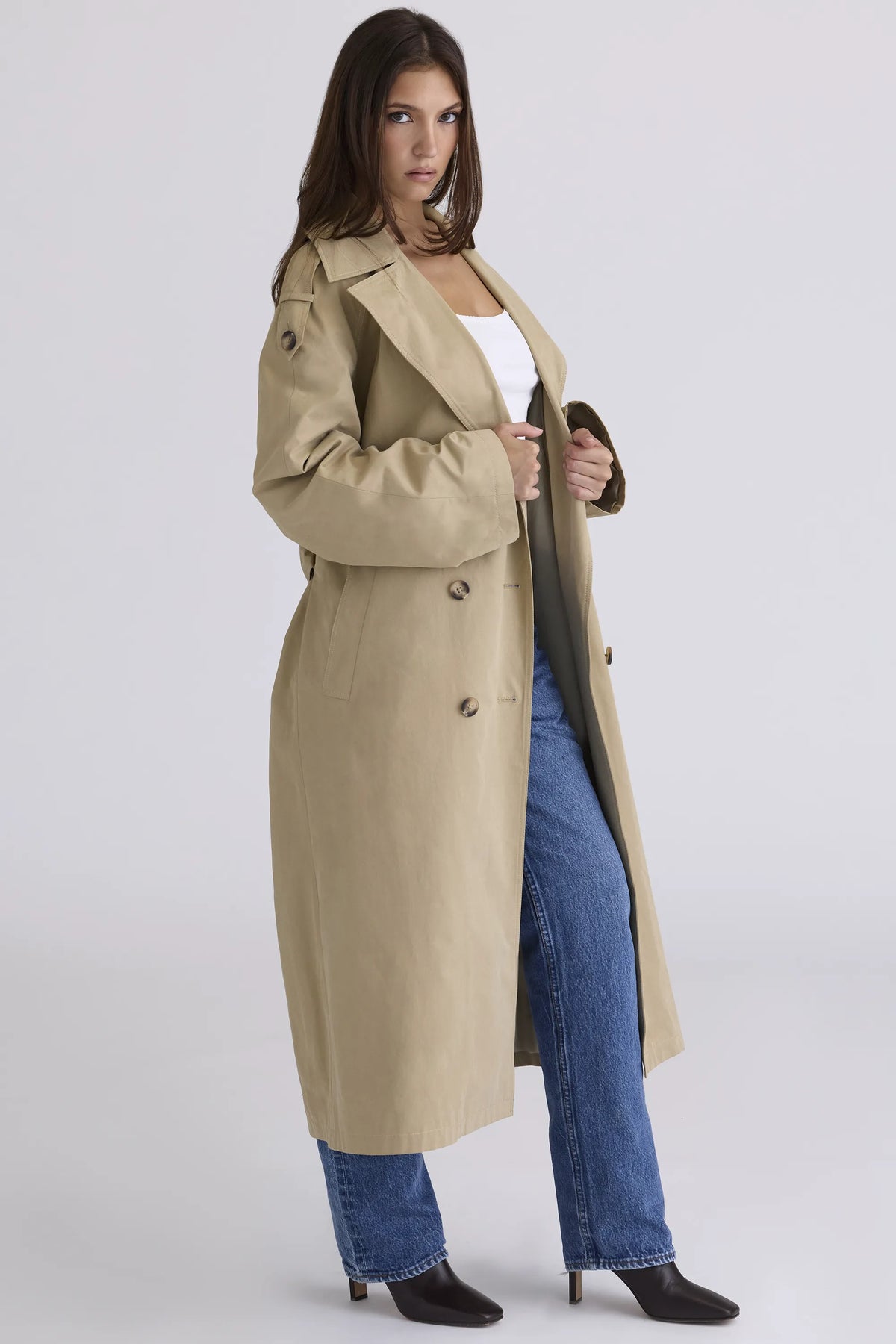 Marais Camel Belted Full Trench Coat