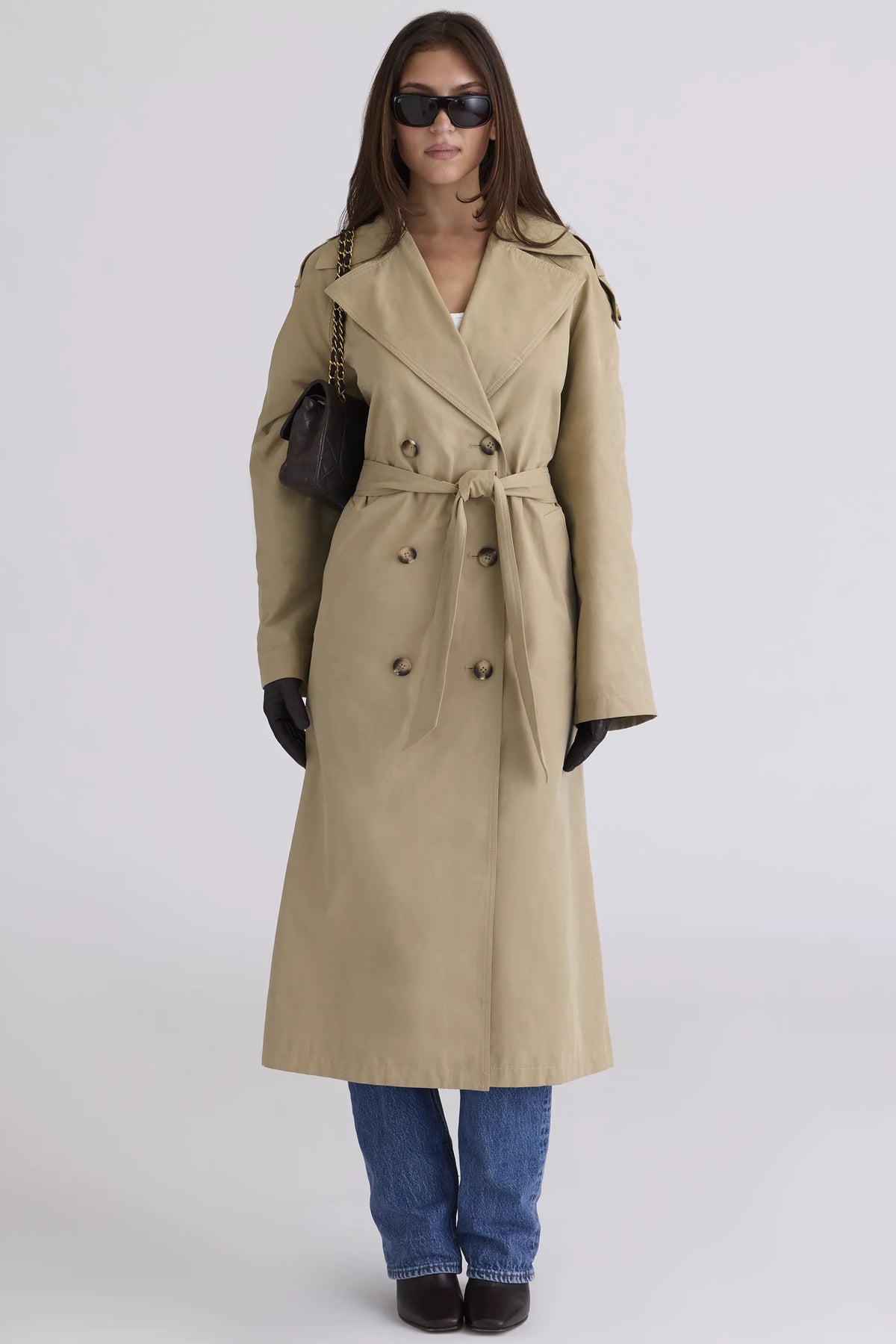 Marais Camel Belted Full Trench Coat