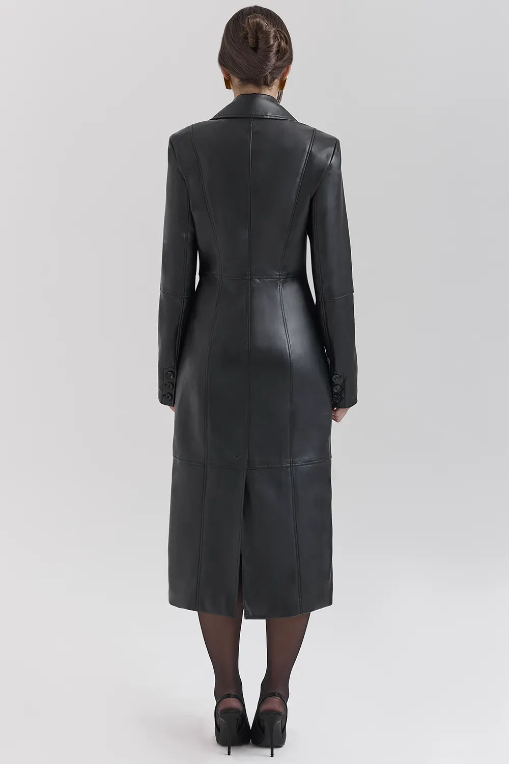 Marcel Black Faux Fur Trimmed Vegan Leather Coat
