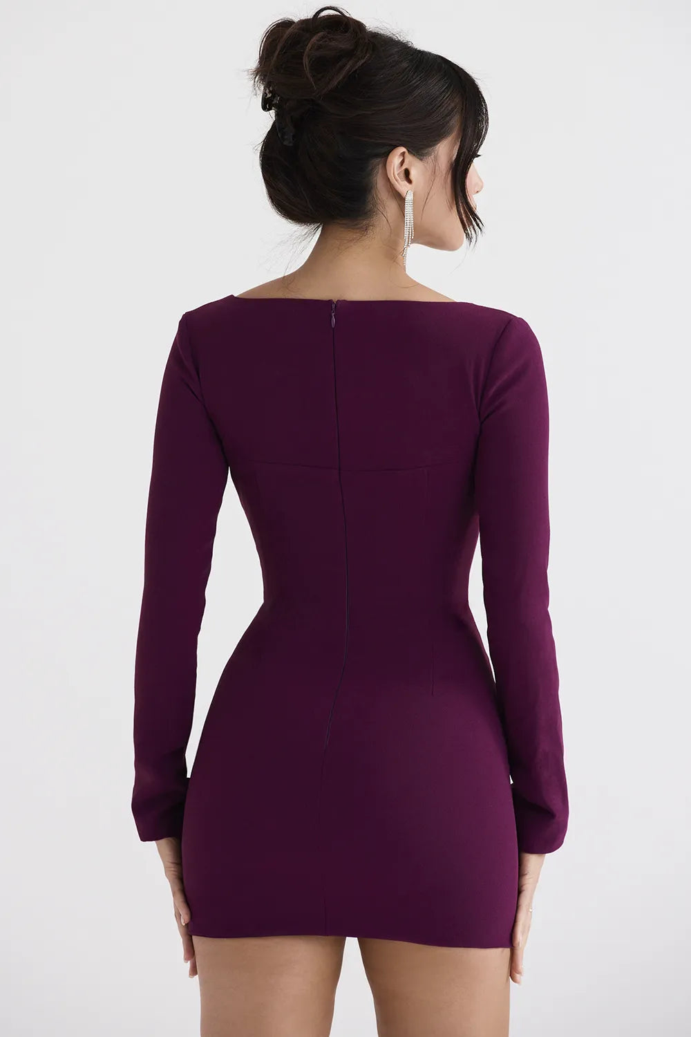 Marcella Merlot Plunge Corset Dress