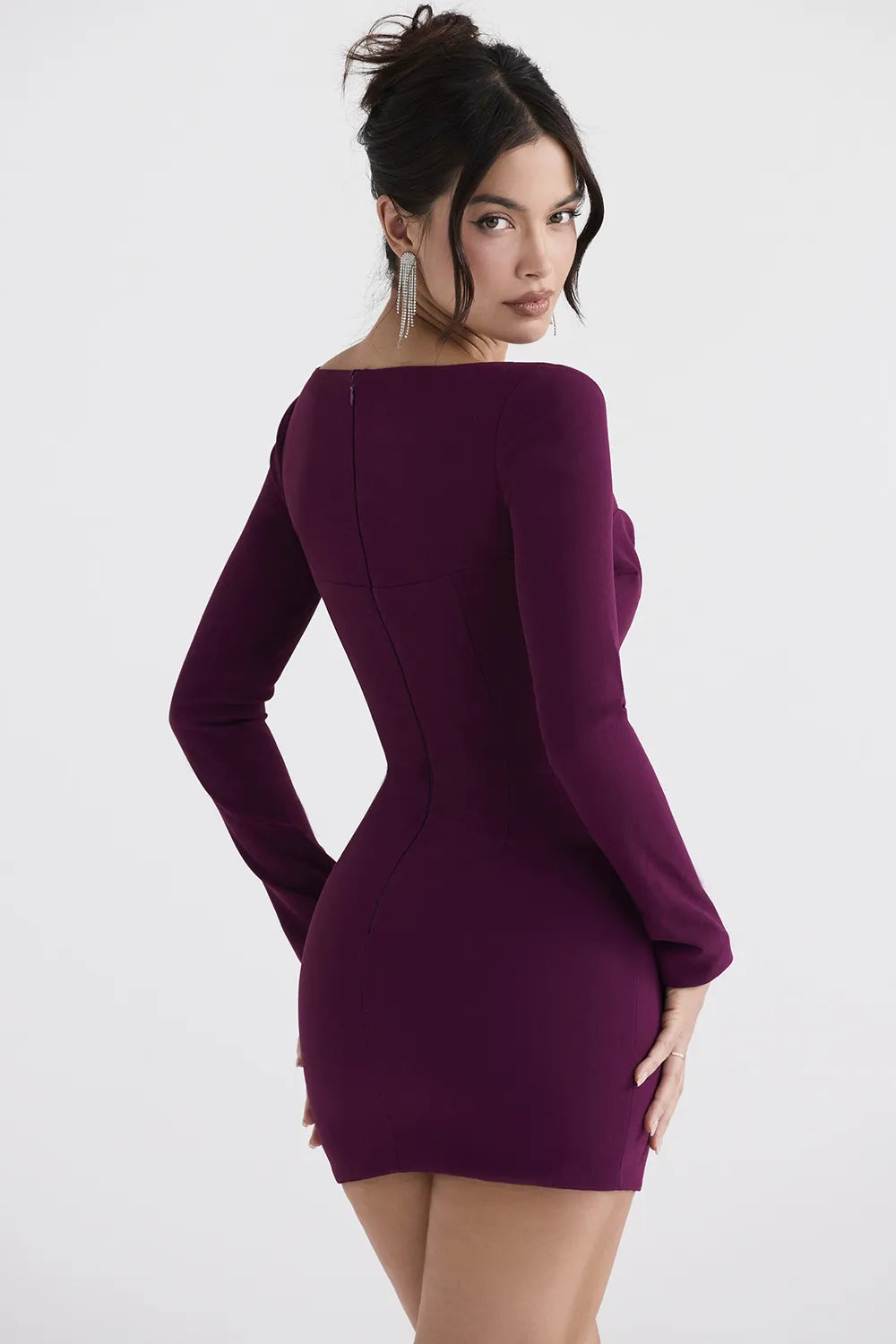 Marcella Merlot Plunge Corset Dress