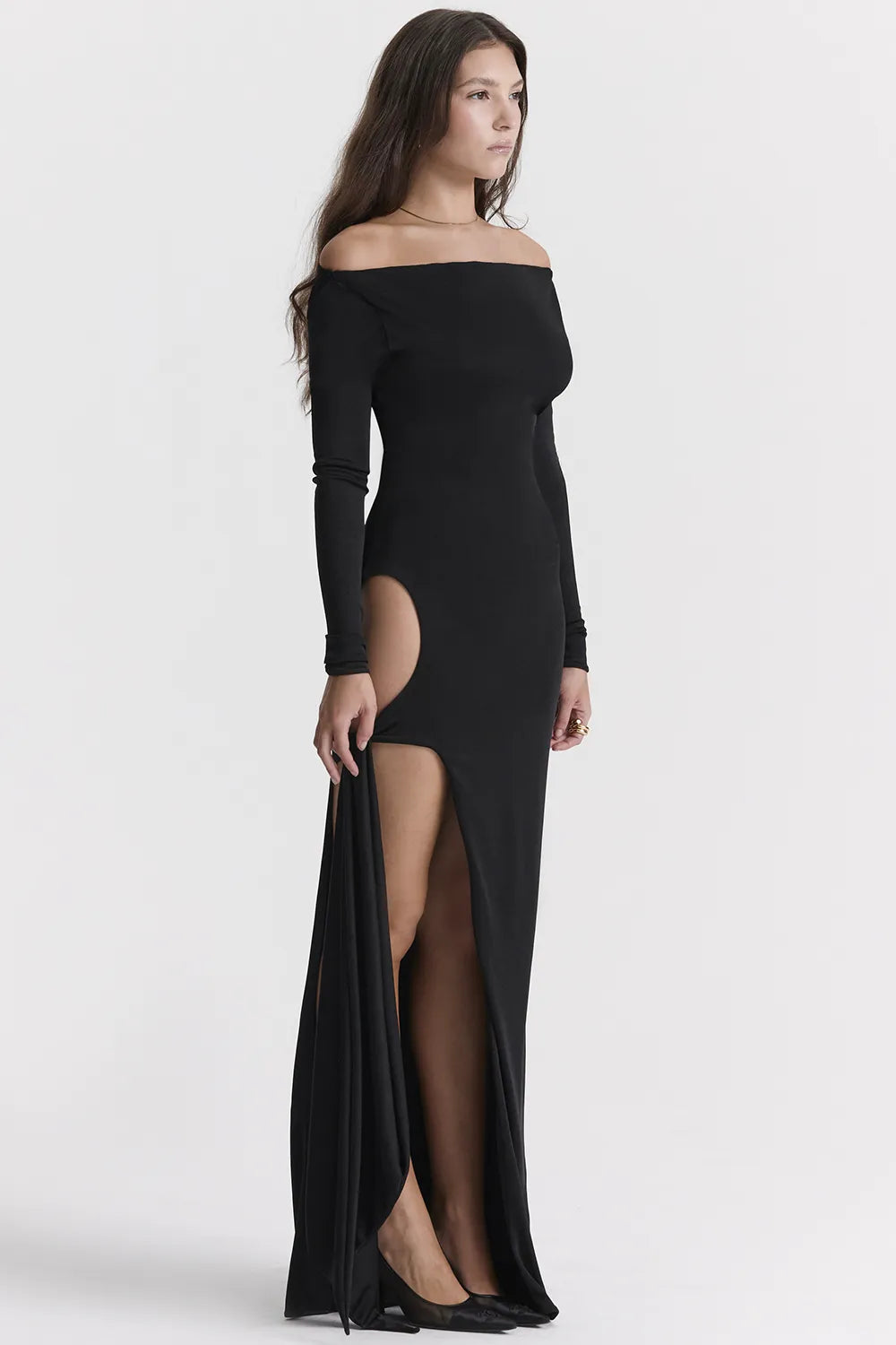 Marella Black Cutout Maxi Dress