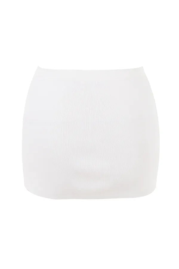 Mariella White Knit Mini Skirt
