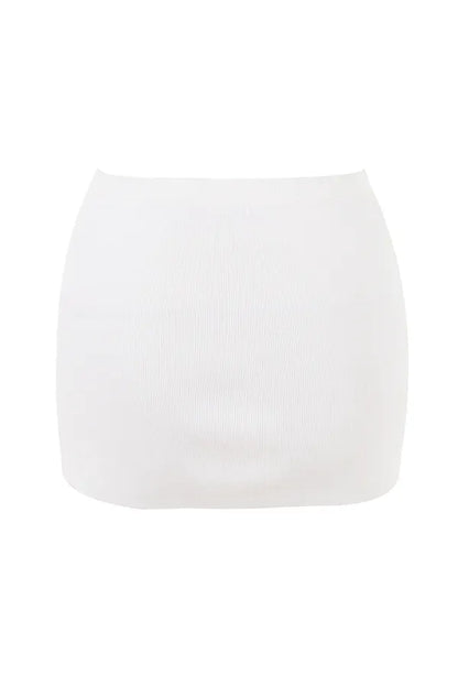 Mariella White Knit Mini Skirt
