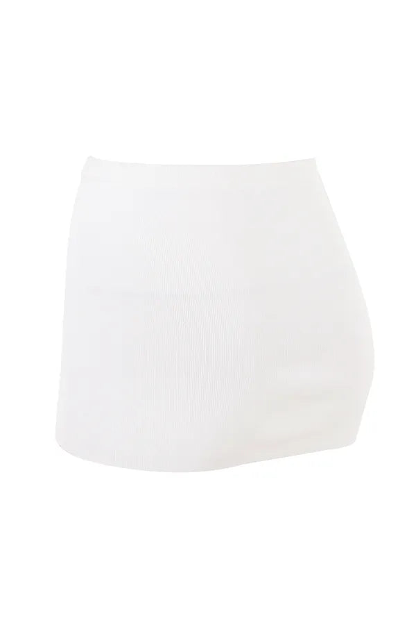 Mariella White Knit Mini Skirt
