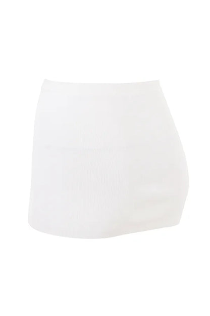 Mariella White Knit Mini Skirt