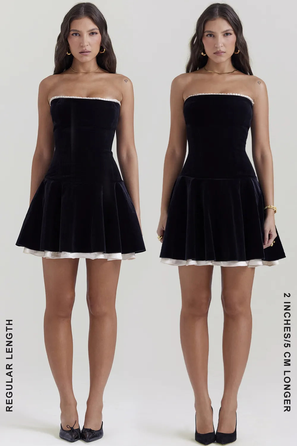 Marilla Black Velvet Strapless Dress