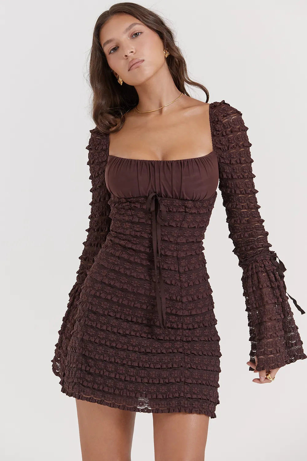 Marisa Espresso Lace Dress