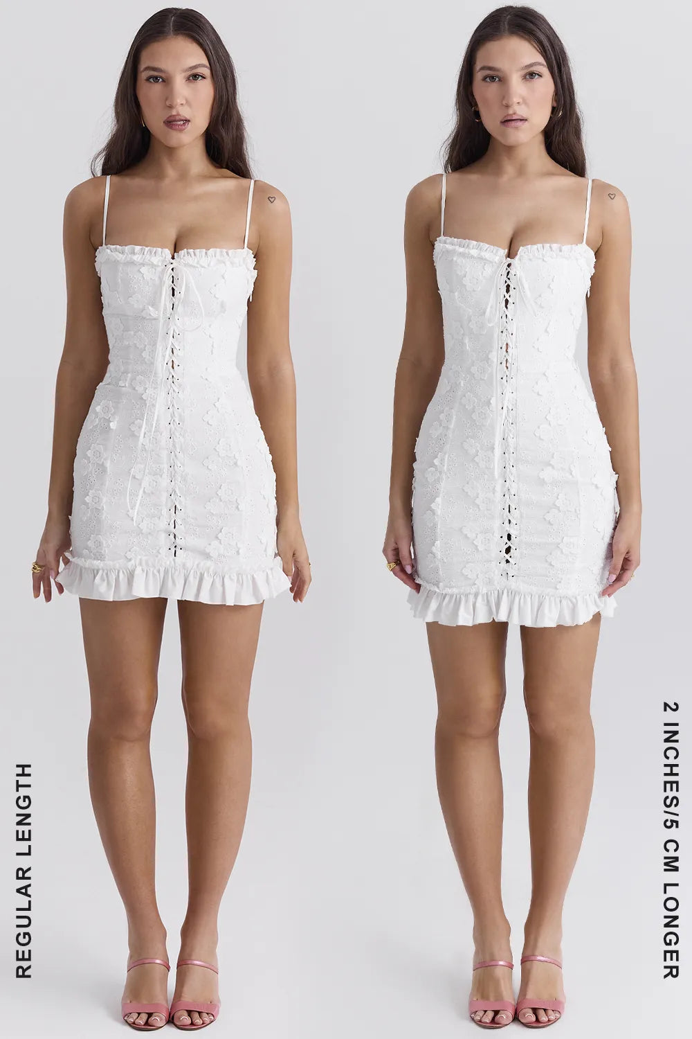 Marlene White Cotton Broderie Anglais Mini Dress