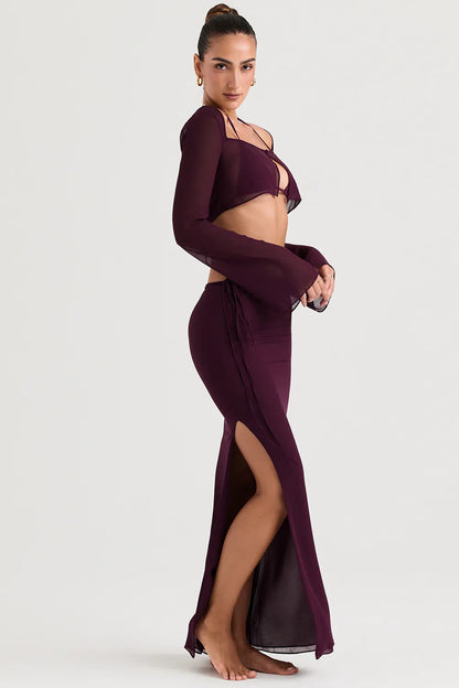 Amalfi Prune Cutout Maxi Skirt