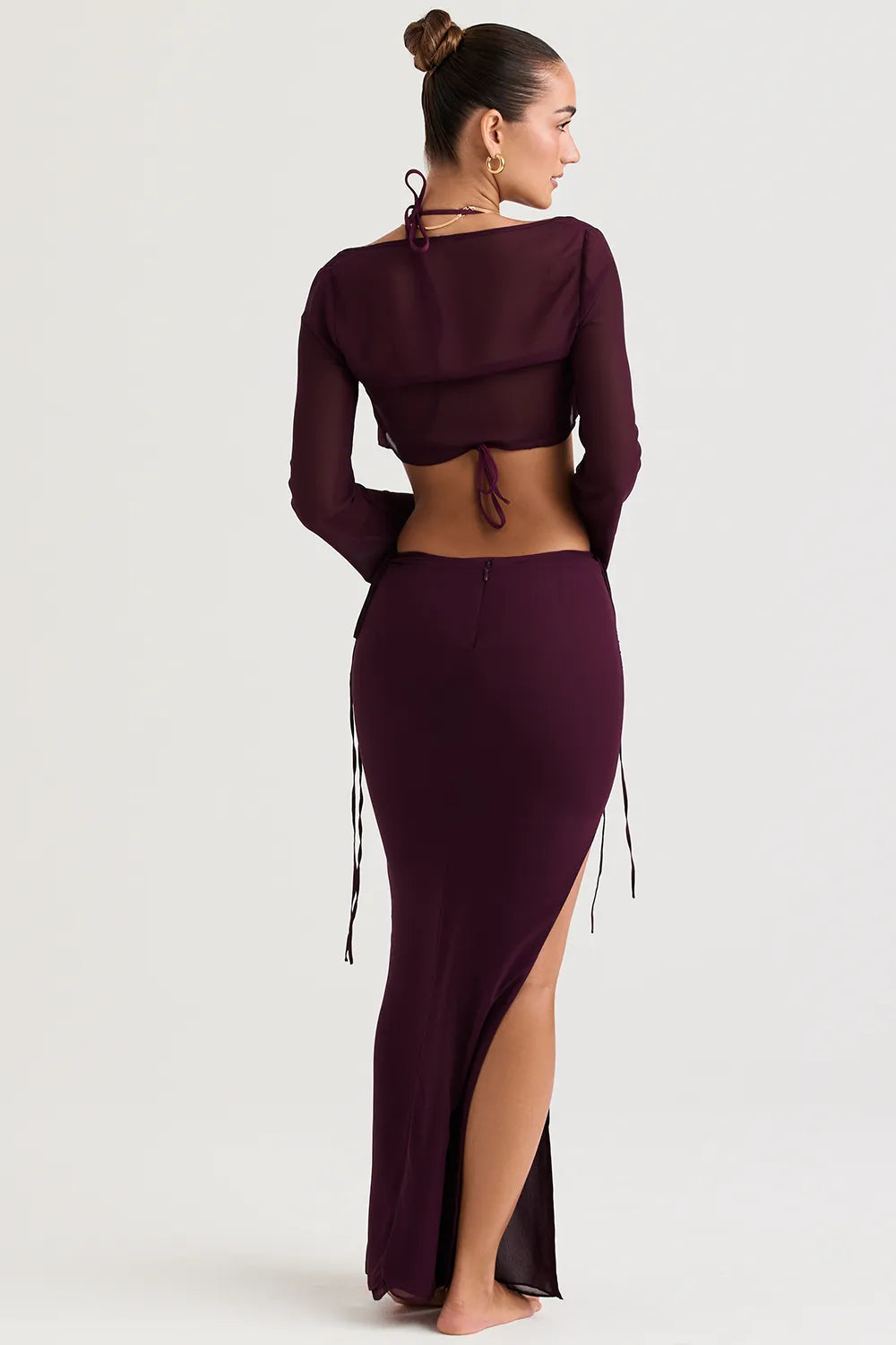 Amalfi Prune Cutout Maxi Skirt