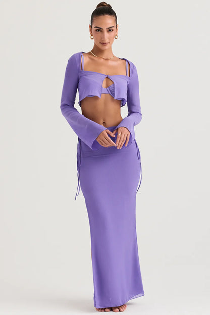 Amalfi Violet Cutout Maxi Skirt