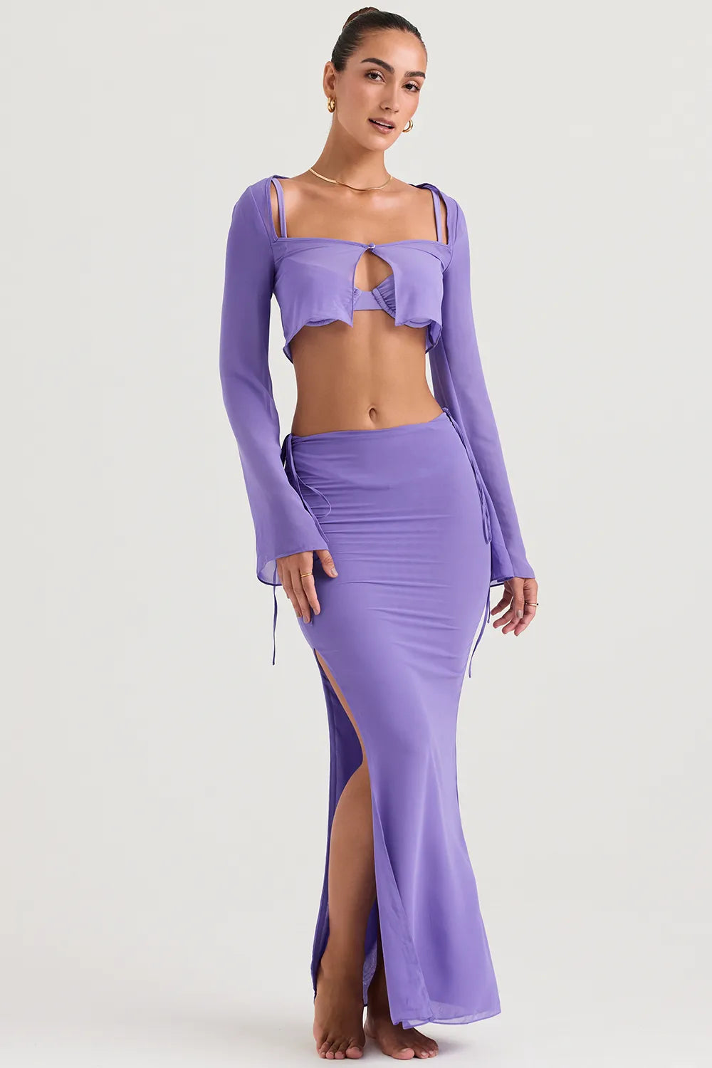 Amalfi Violet Cutout Maxi Skirt