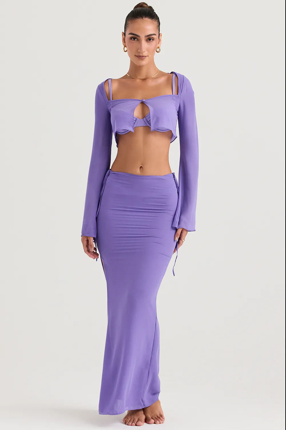 Amalfi Violet Cutout Maxi Skirt
