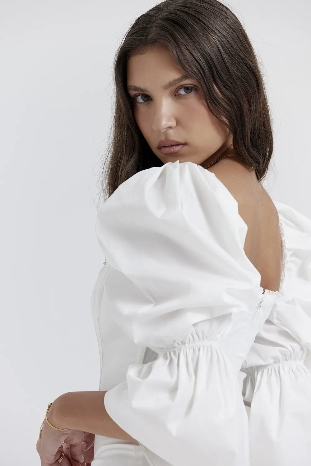 Matilda White Puff Sleeve Corset Dress