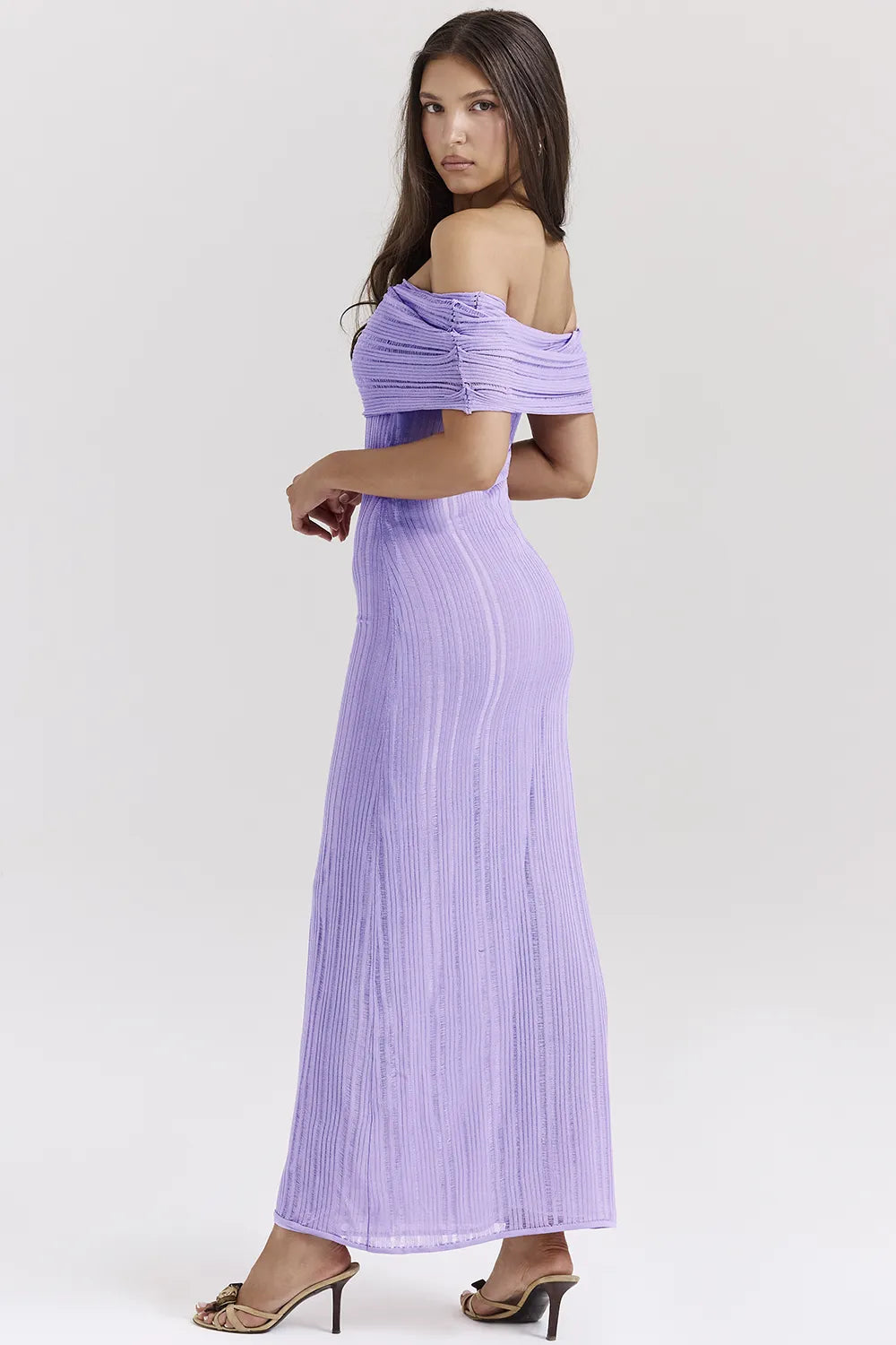 Micah Orchid Ladder Knit Maxi Dress