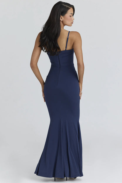 Milena Navy Corset Maxi Dress