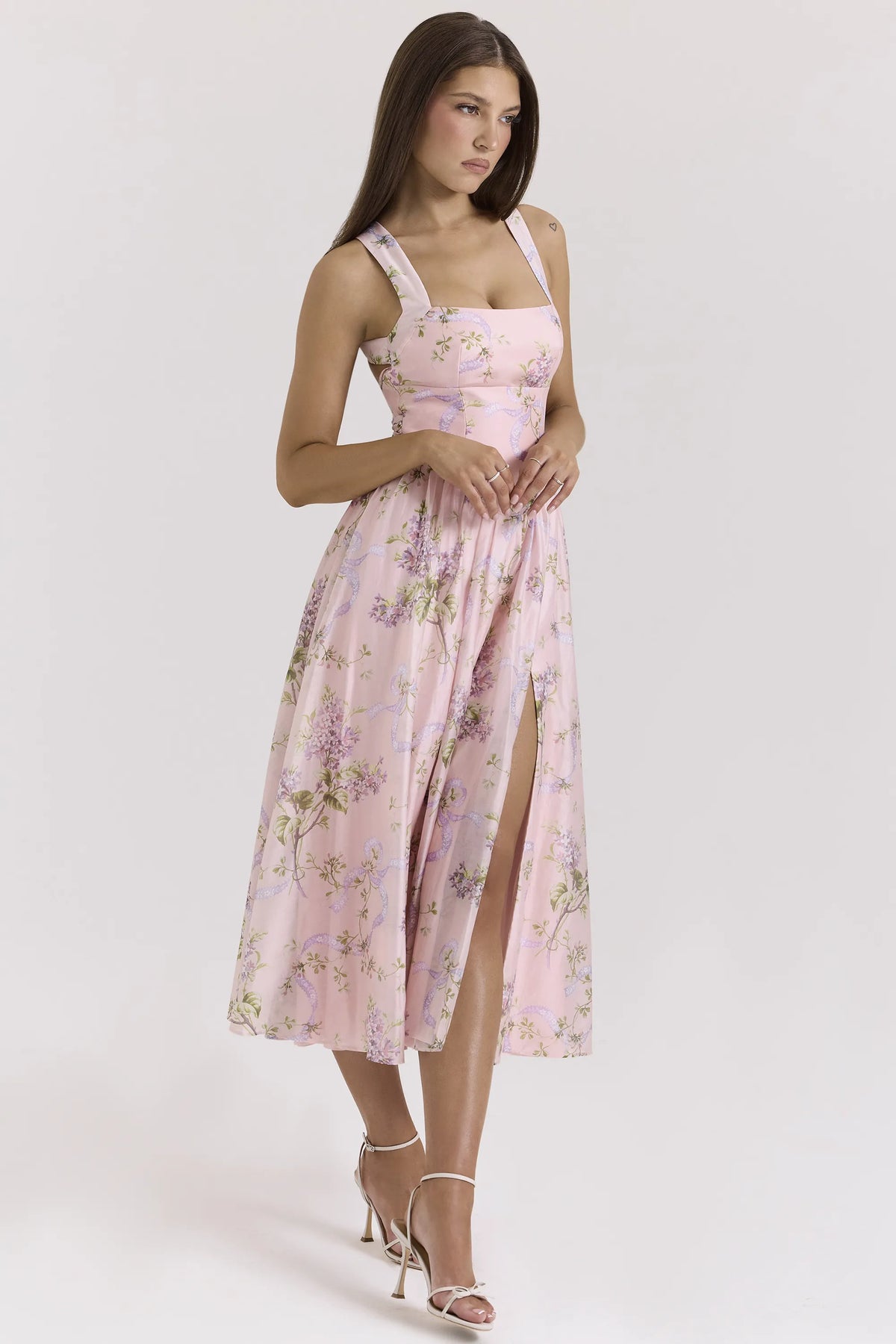Minerva Pink Floaty Chiffon Midi Sundress