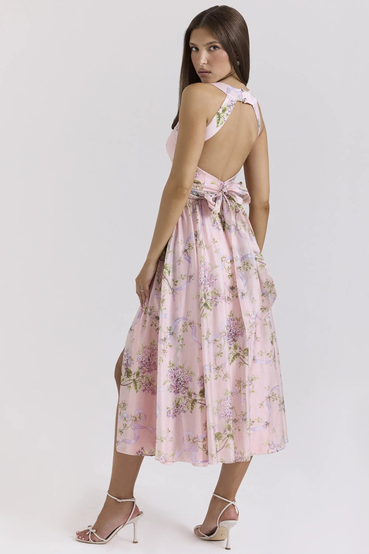 Minerva Pink Floaty Chiffon Midi Sundress