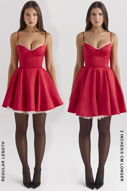 Minimoiselle Holly Red Satin Tulle Mini Dress