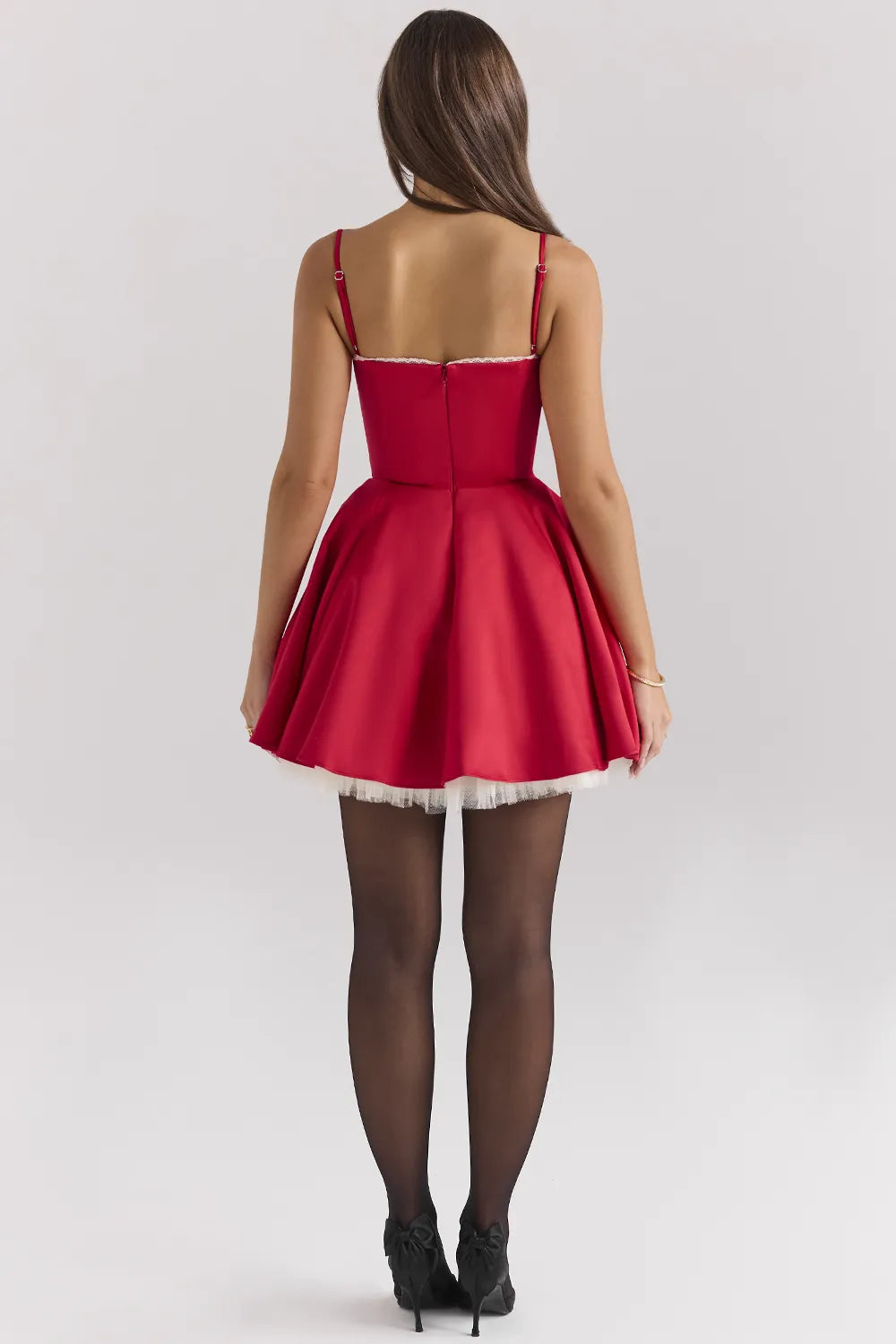 Minimoiselle Holly Red Satin Tulle Mini Dress