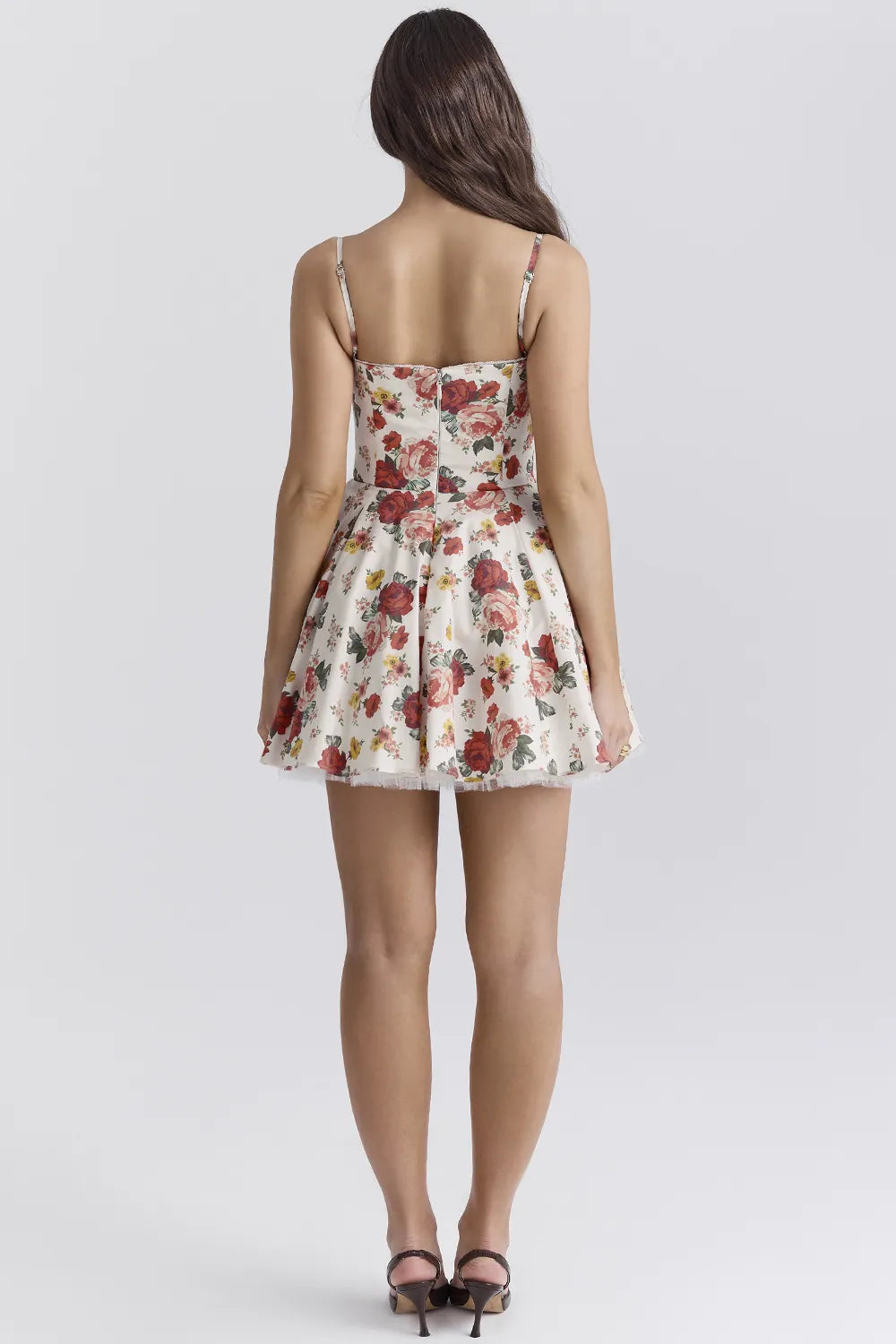 Minimoiselle Italian Rose Print Tulle Mini Dress