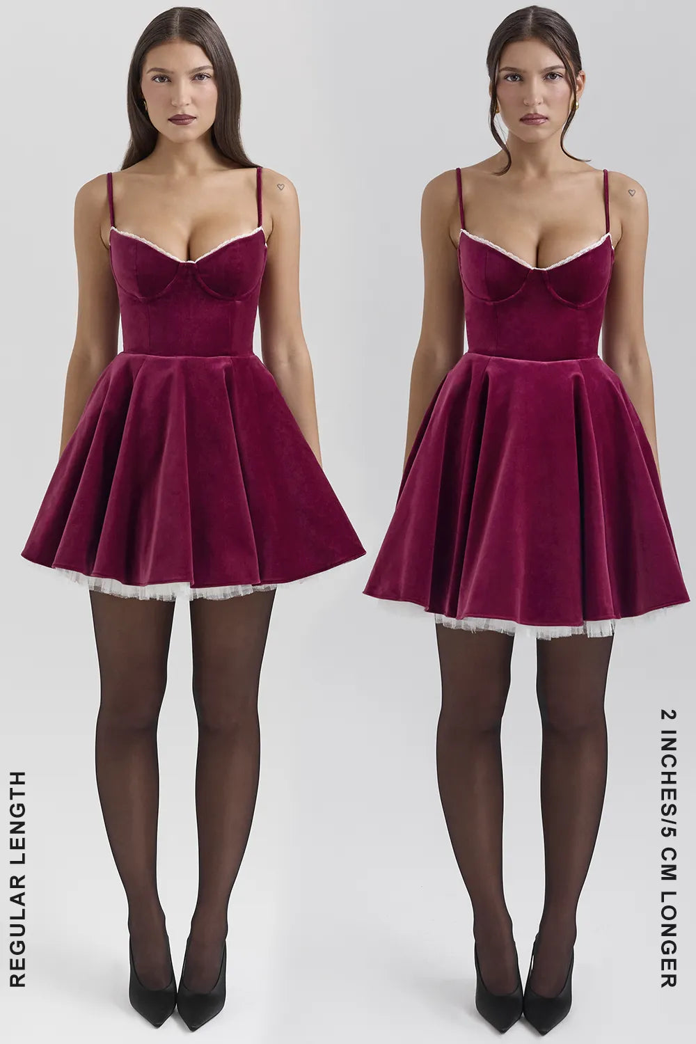Minimoiselle Burgundy Velvet Tulle Mini Dress