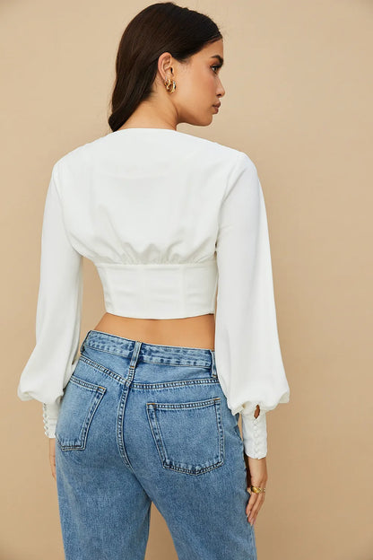Mirabelle White Lace Up Corset