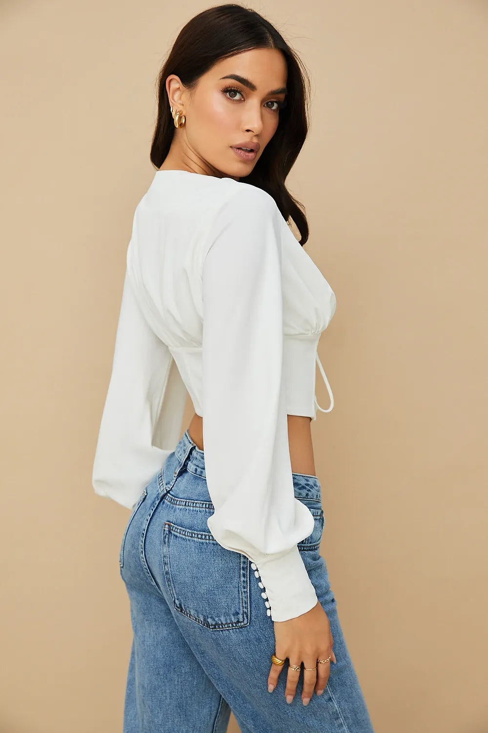 Mirabelle White Lace Up Corset