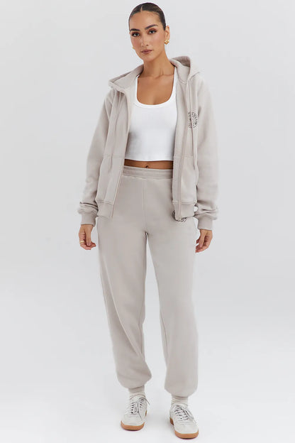 Mirage Cloud Cotton Fleece-Back Zip Through Hoodie