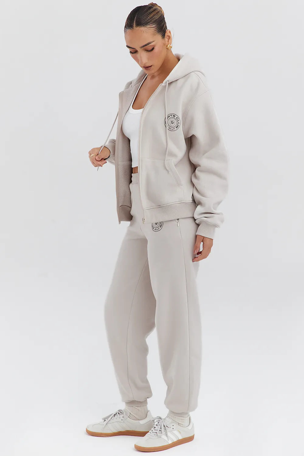 Mirage Cloud Cotton Fleece-Back Zip Through Hoodie
