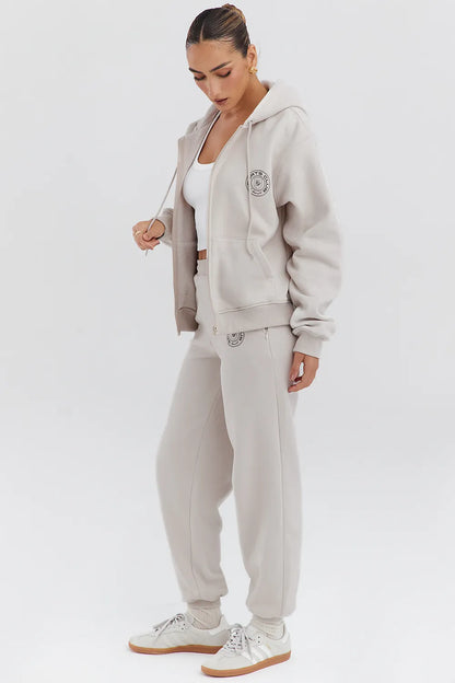 Mirage Cloud Cotton Fleece-Back Zip Through Hoodie