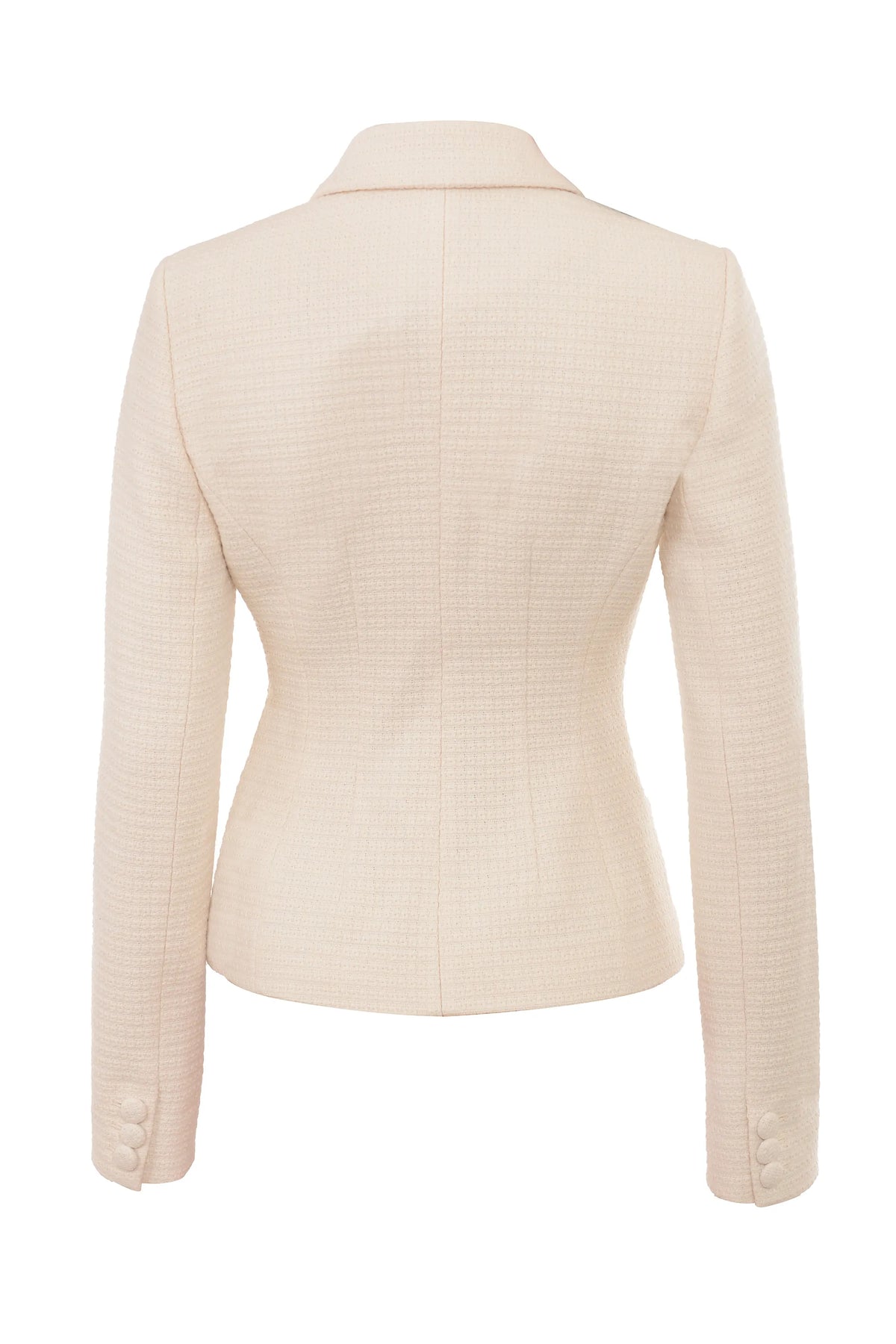Misha Cream Boucle Button Front Blazer