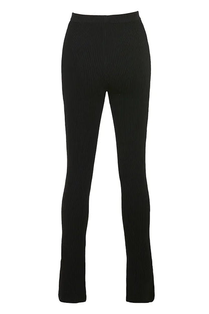 Mitzi Black Ribbed Knit Leggings