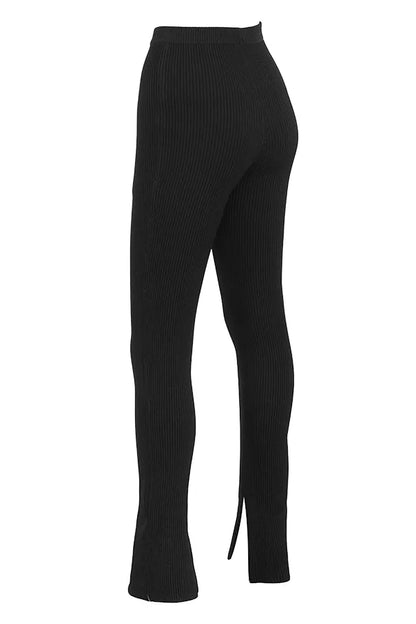 Mitzi Black Ribbed Knit Leggings