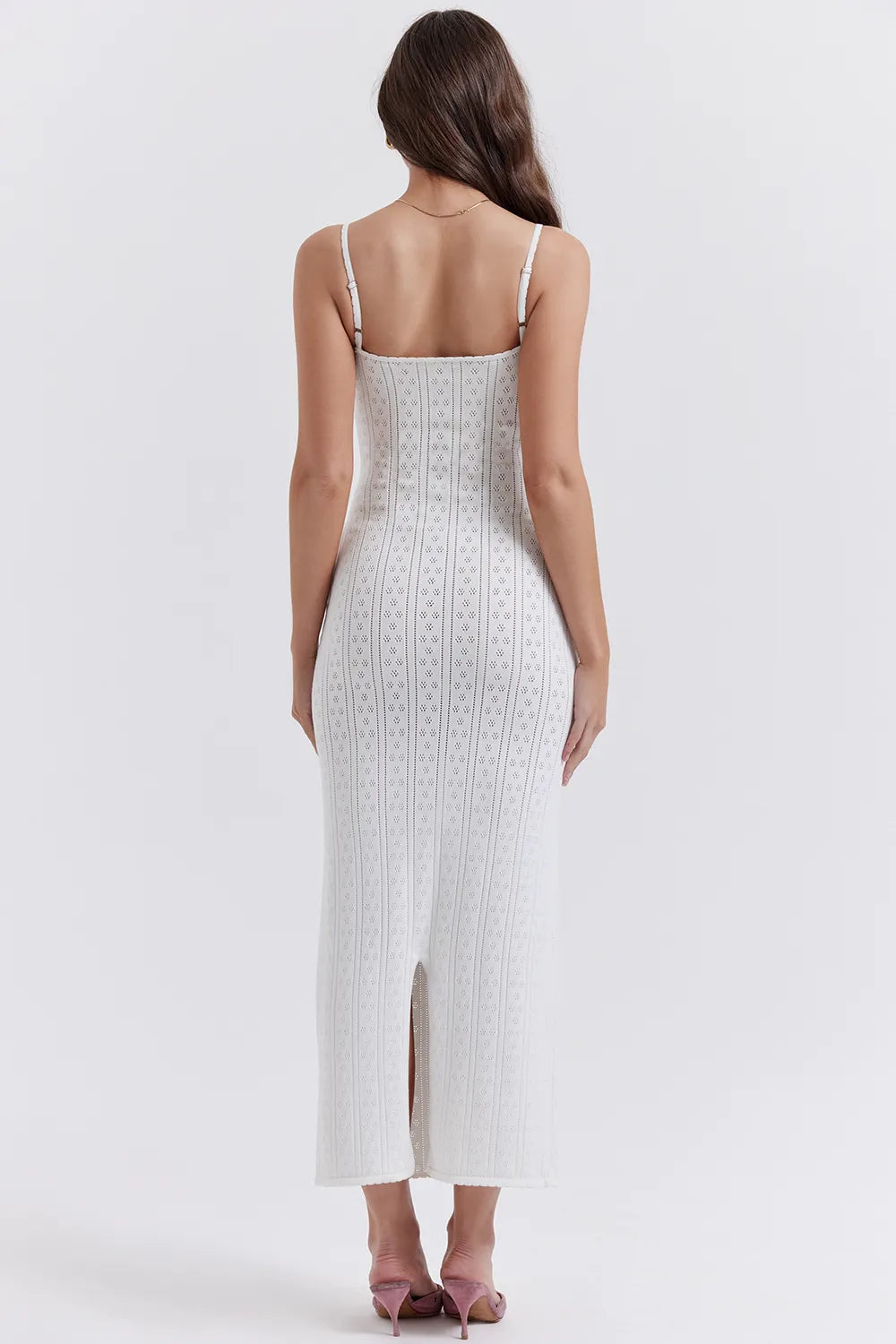 Myla White Knit Maxi Dress