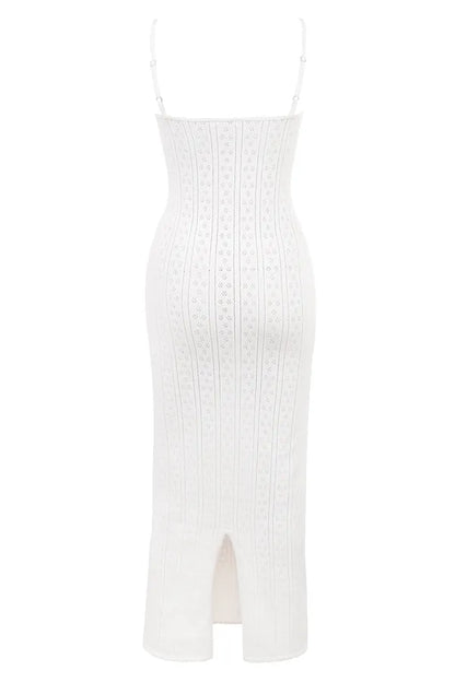 Myla White Knit Maxi Dress