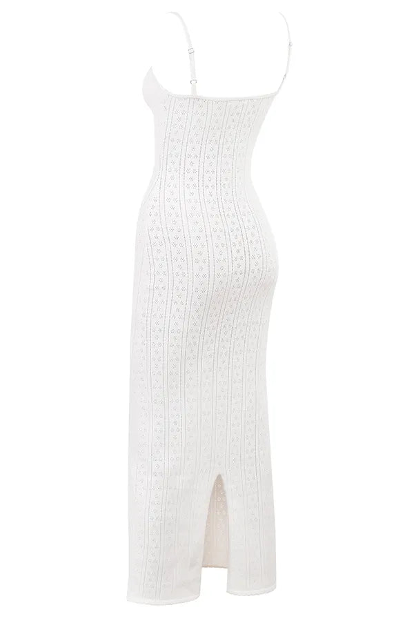 Myla White Knit Maxi Dress