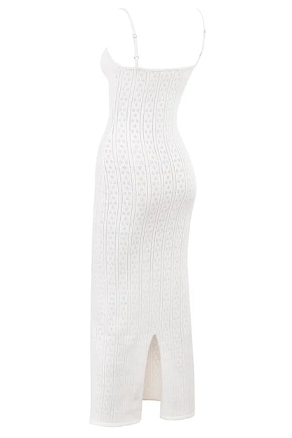 Myla White Knit Maxi Dress