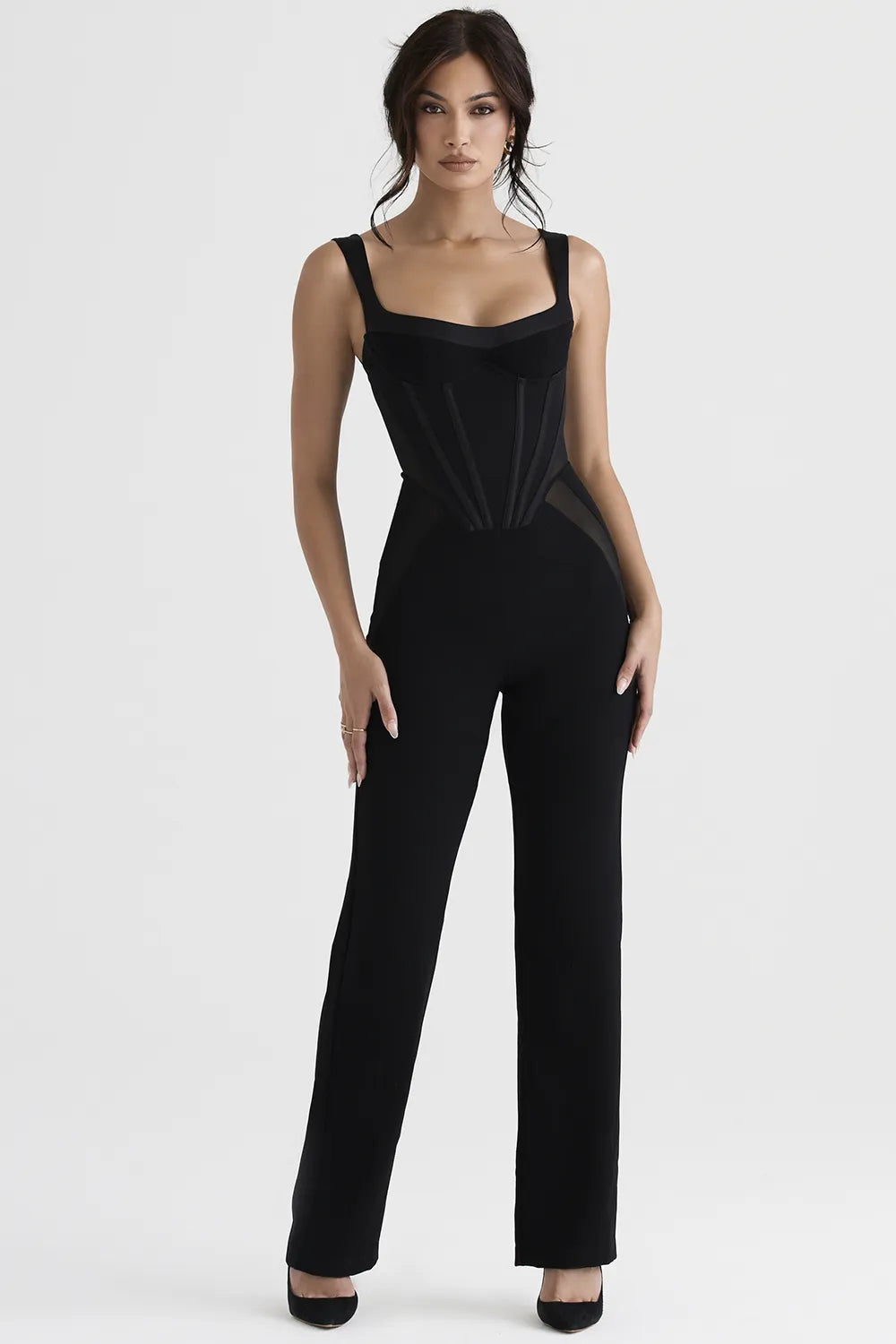 Mylene Black Corset Jumpsuit