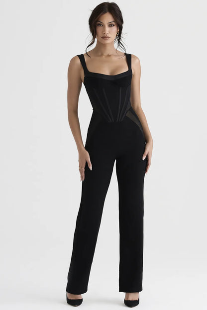 Mylene Black Corset Jumpsuit