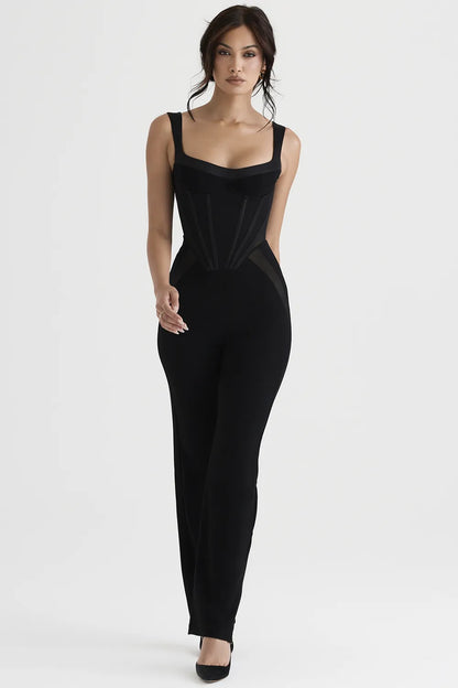 Mylene Black Corset Jumpsuit