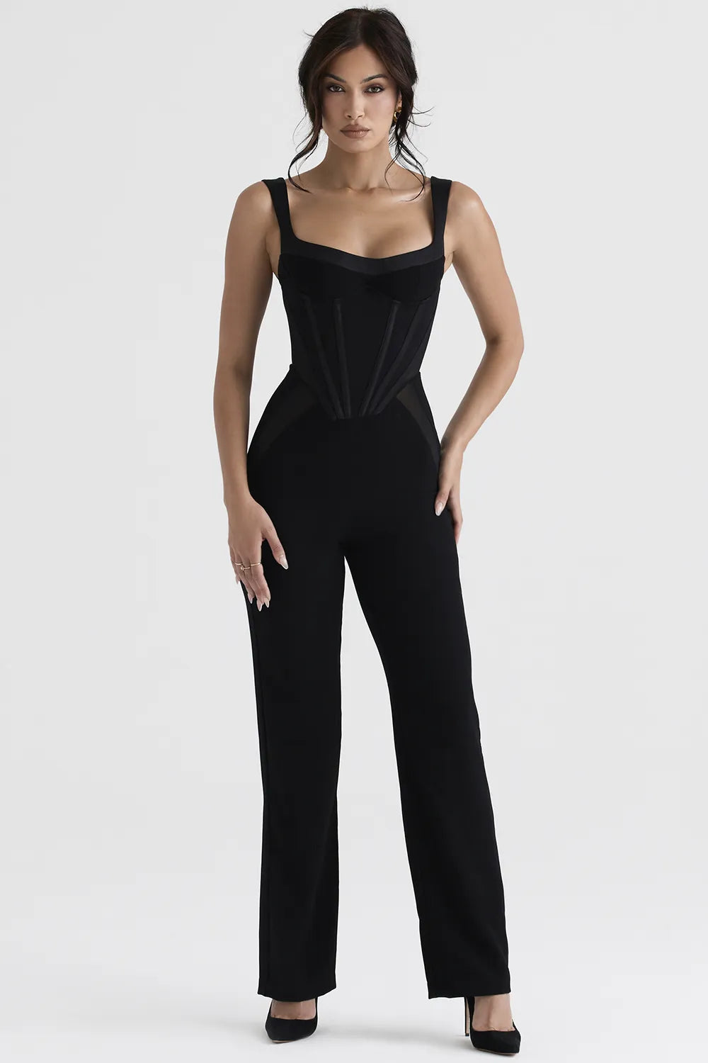 Mylene Black Corset Jumpsuit