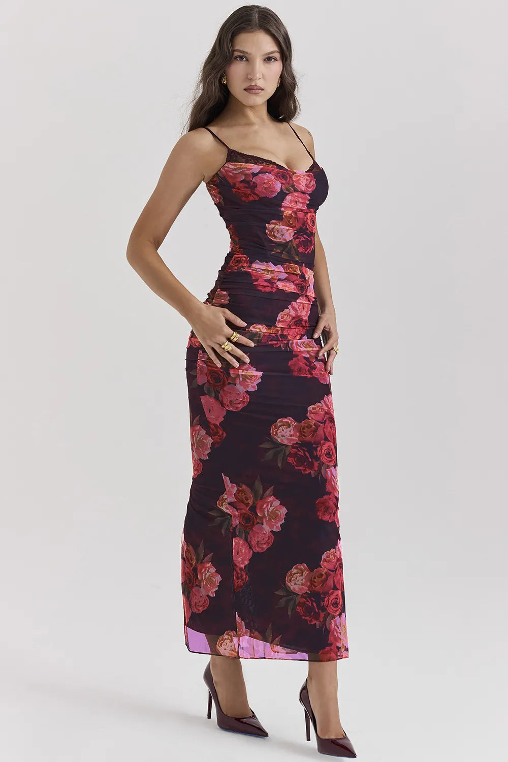 Nalini Romantic Floral Maxi Dress