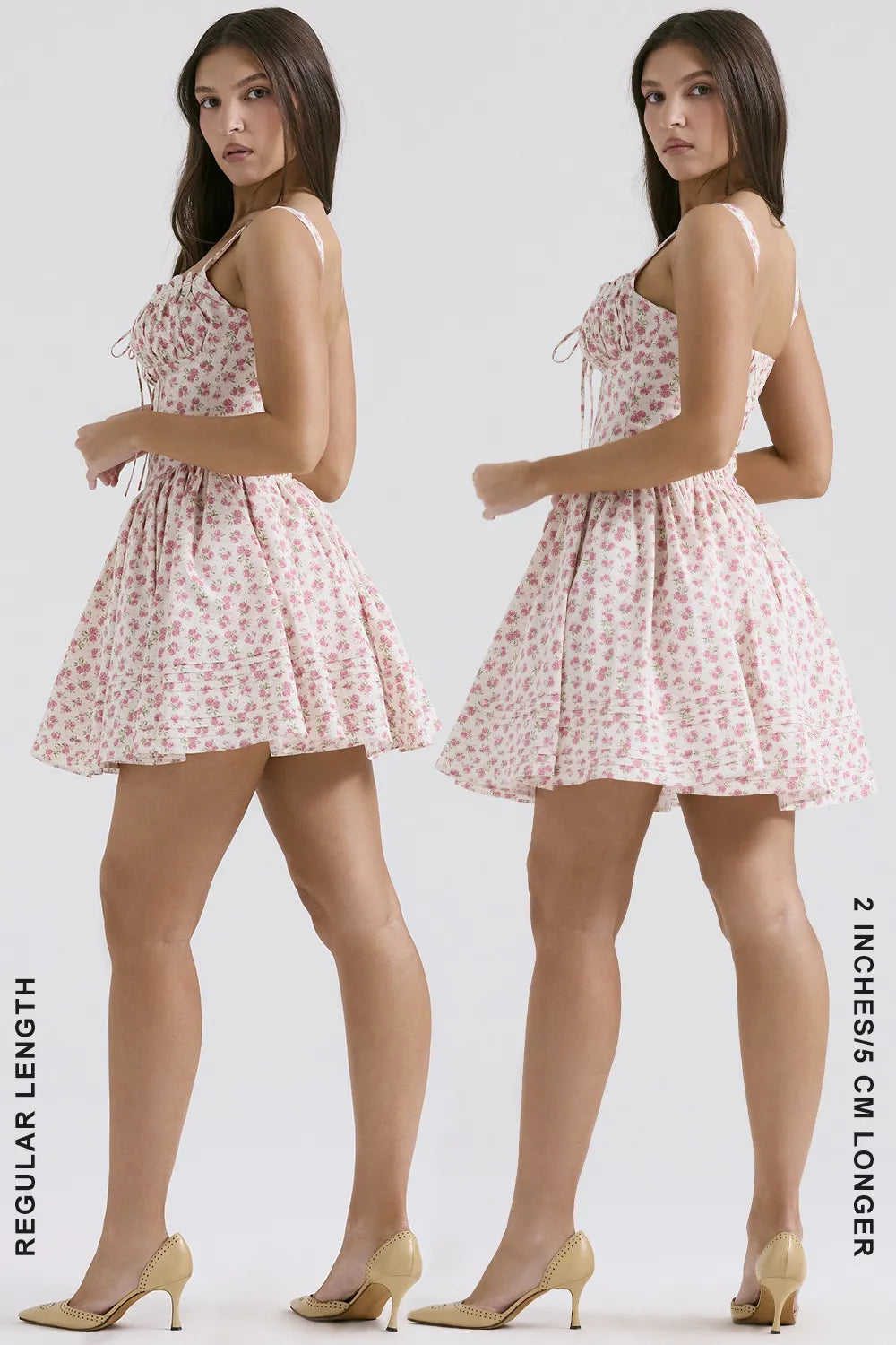 Natassia White Rosebud Print Cotton Mini Dress