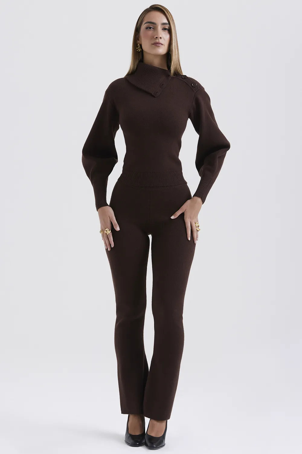 Nereida Chocolate Cashmere Blend Trousers