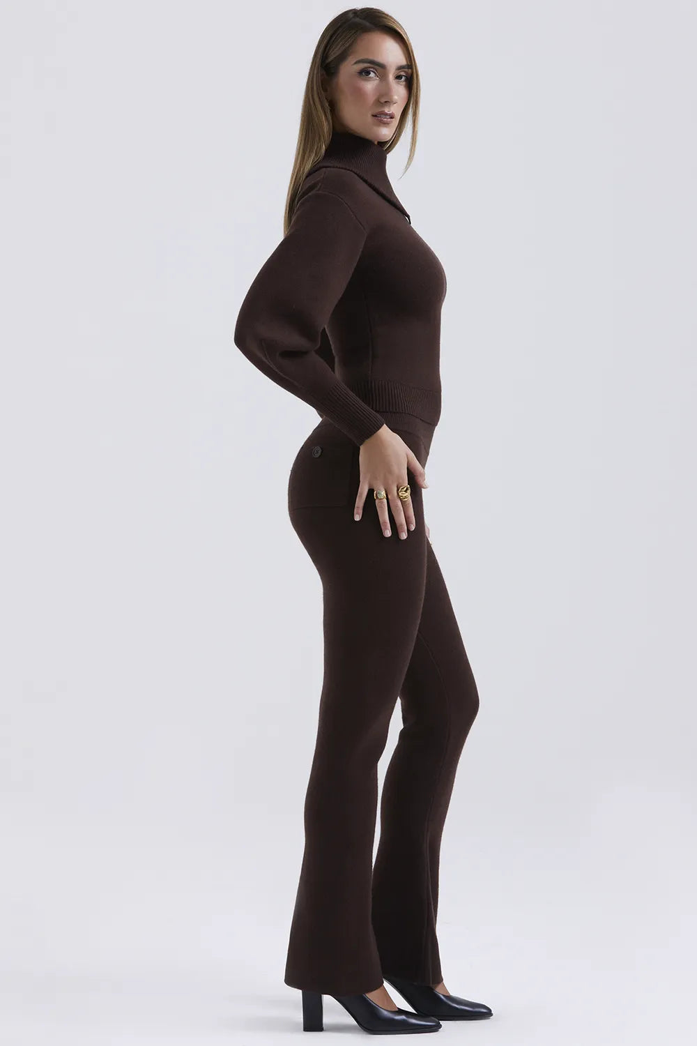 Nereida Chocolate Cashmere Blend Trousers