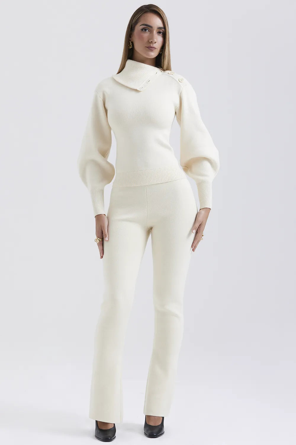 Nereida Cream Cashmere Blend Trousers